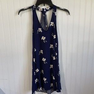 American Eagle Outfitters Dress Womens XS Floral Mini Halter‎ V Neck Summer